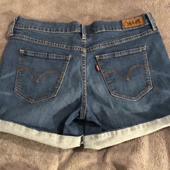 levi's cuffed denim shorts